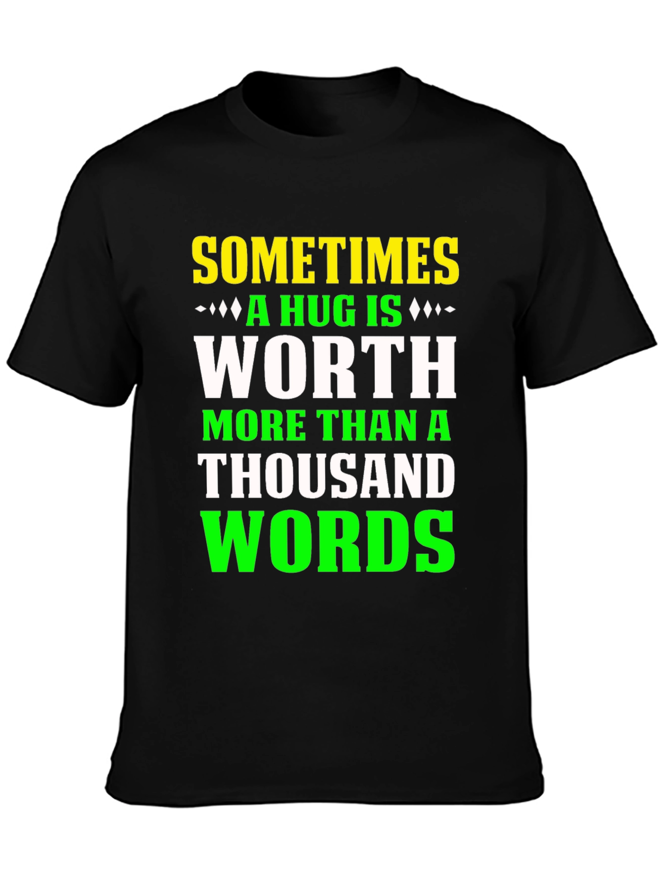 A Hug Is Worth A Thousand Words Black Graphic Tee