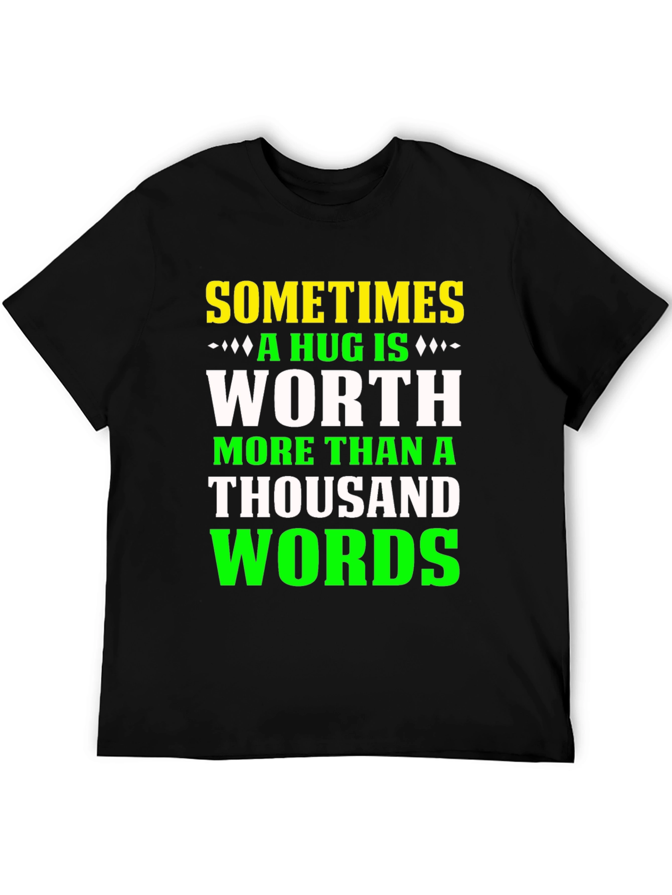 A Hug Is Worth A Thousand Words Black Graphic Tee