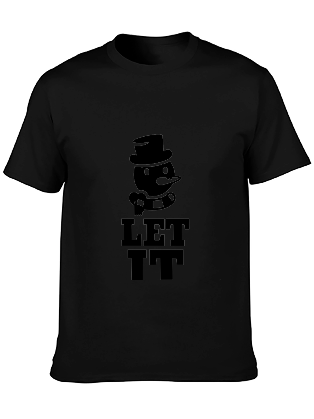 Let It Snowman Black T-Shirt