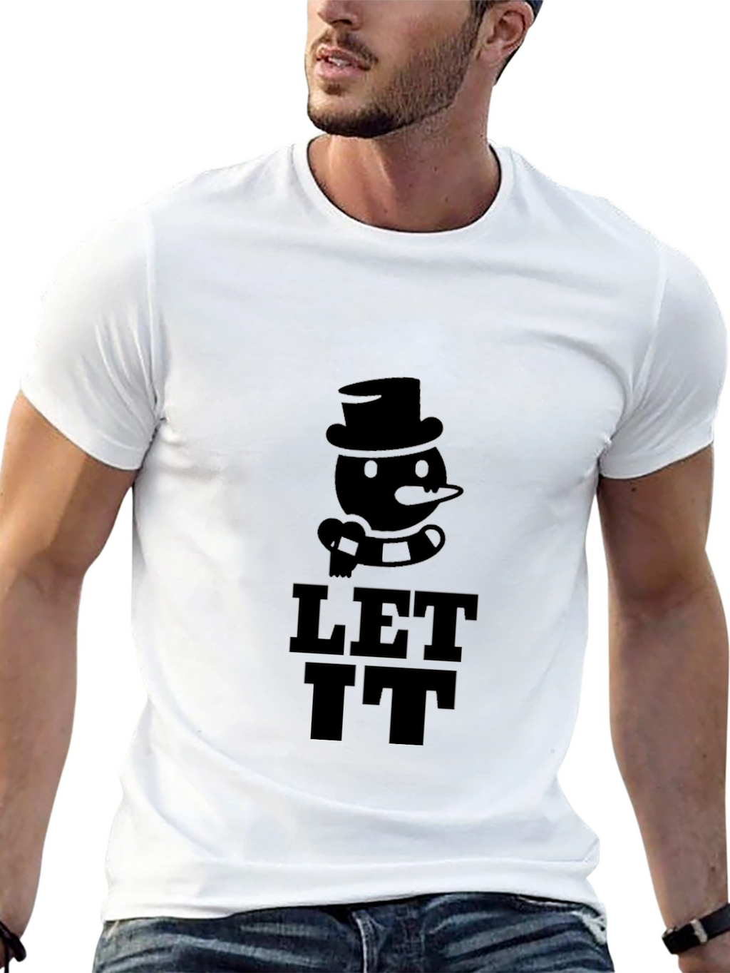 Let It Snowman Black T-Shirt