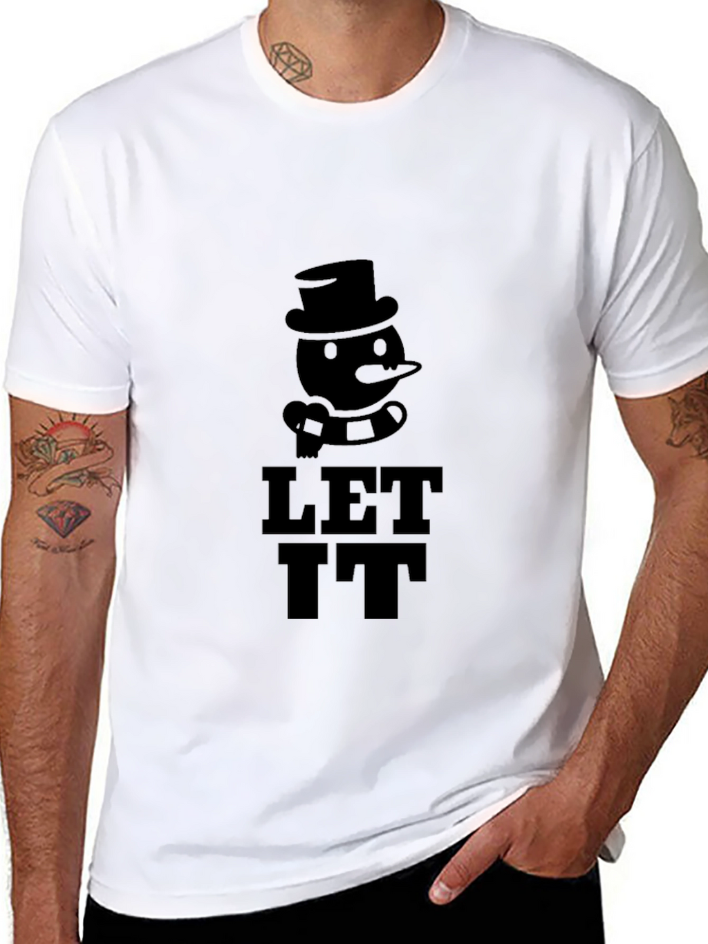 Let It Snowman Black T-Shirt