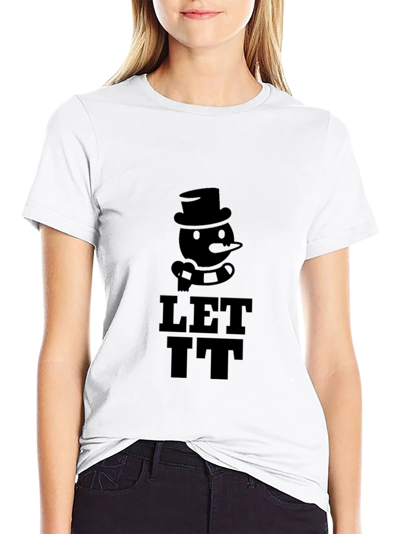Let It Snowman Black T-Shirt