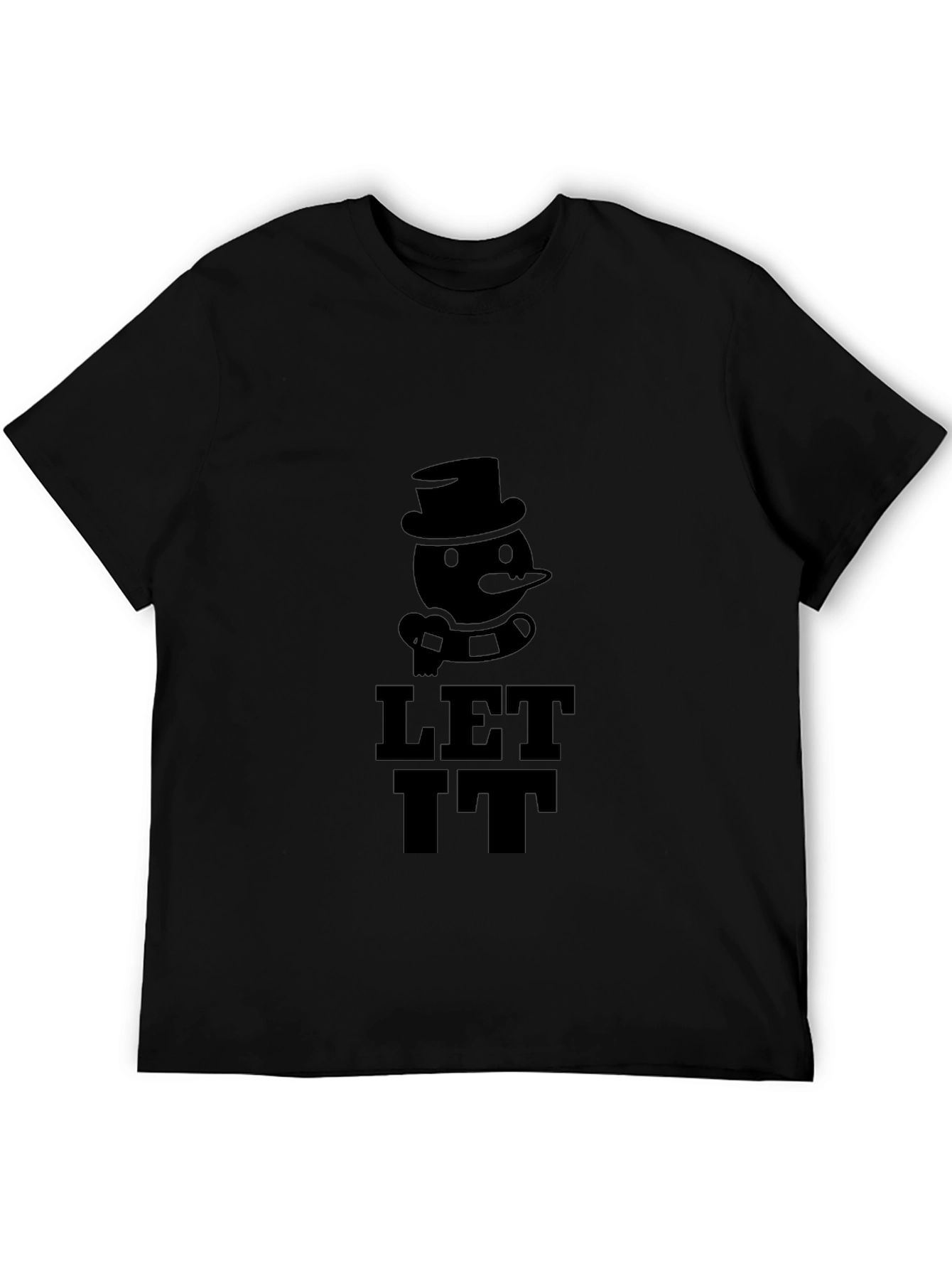 Let It Snowman Black T-Shirt