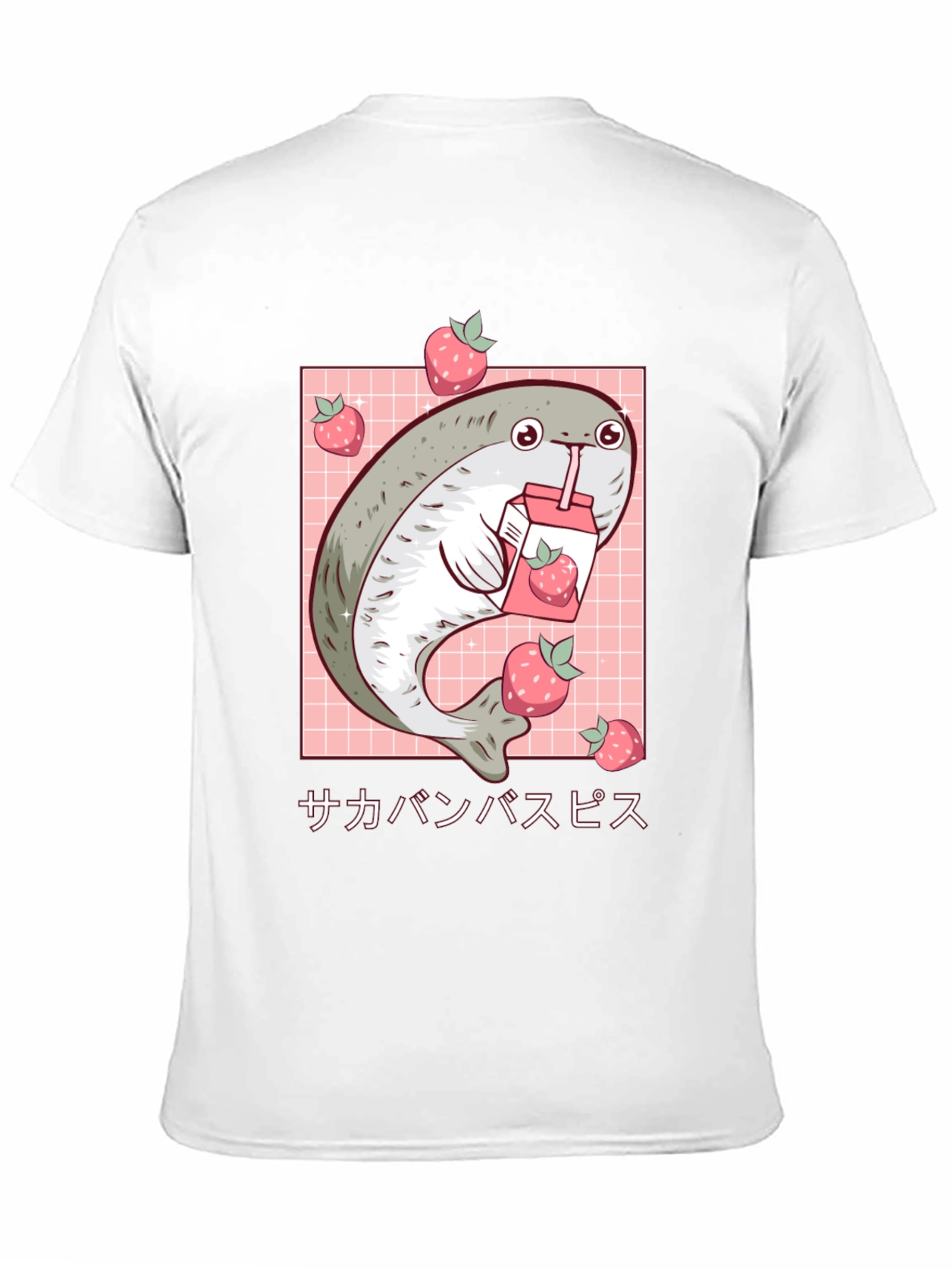 Kawaii Blob Seal Strawberry Juice Graphic Tee