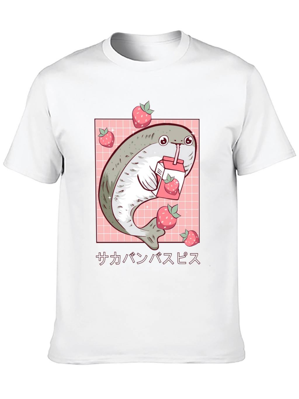 Kawaii Blob Seal Strawberry Juice Graphic Tee