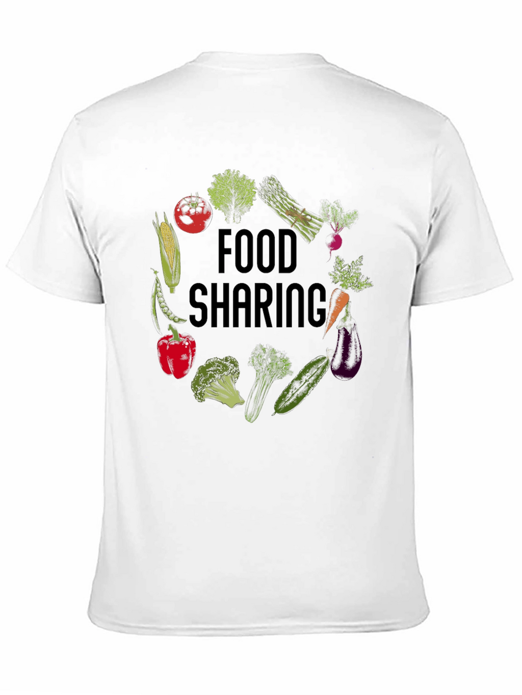 Food Sharing Graphic Tee - Black Unisex T-Shirt