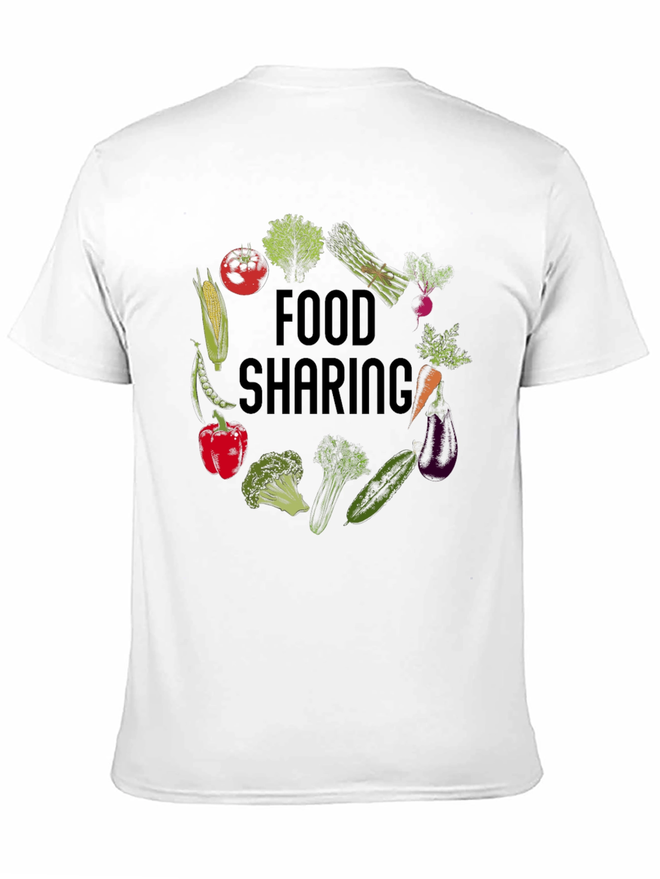 Food Sharing Graphic Tee - Black Unisex T-Shirt