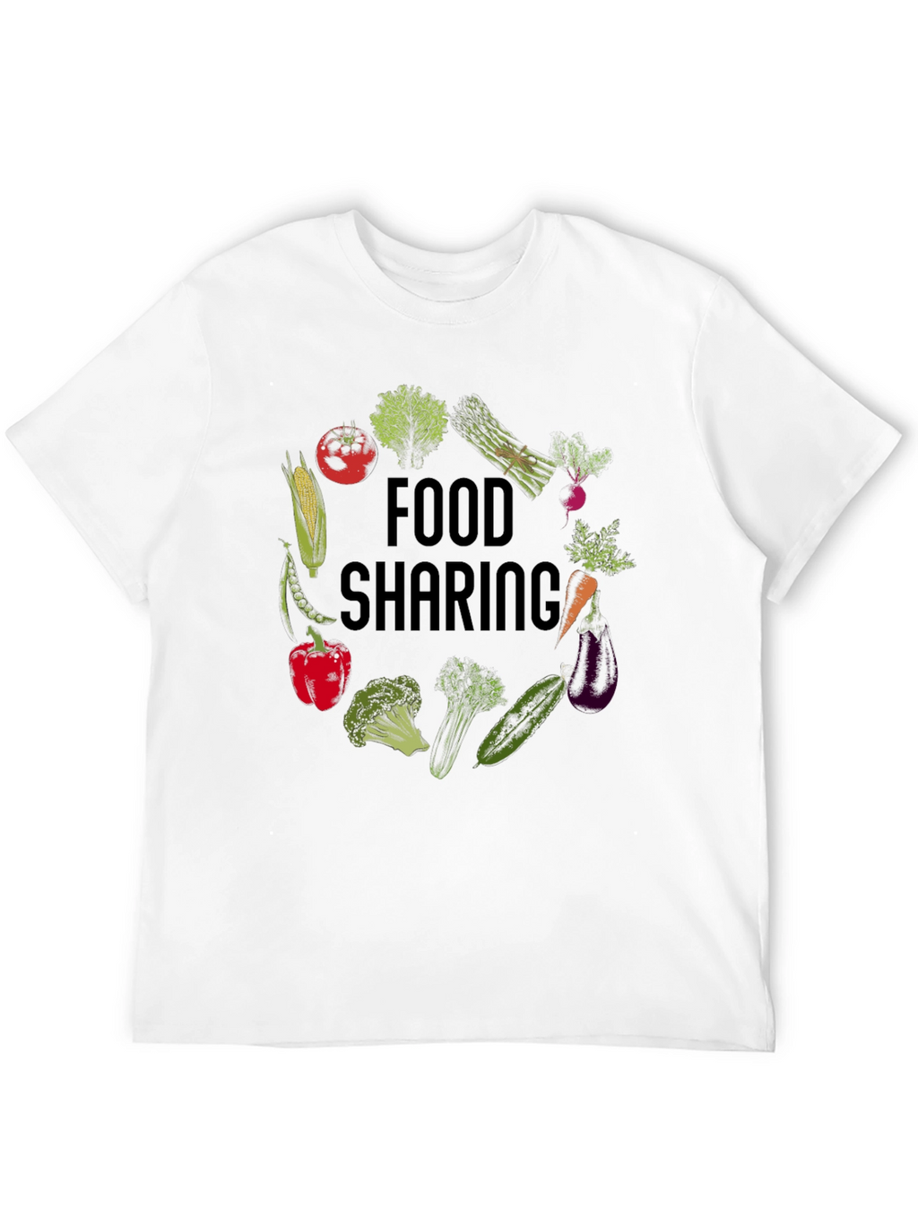 Food Sharing Graphic Tee - Black Unisex T-Shirt