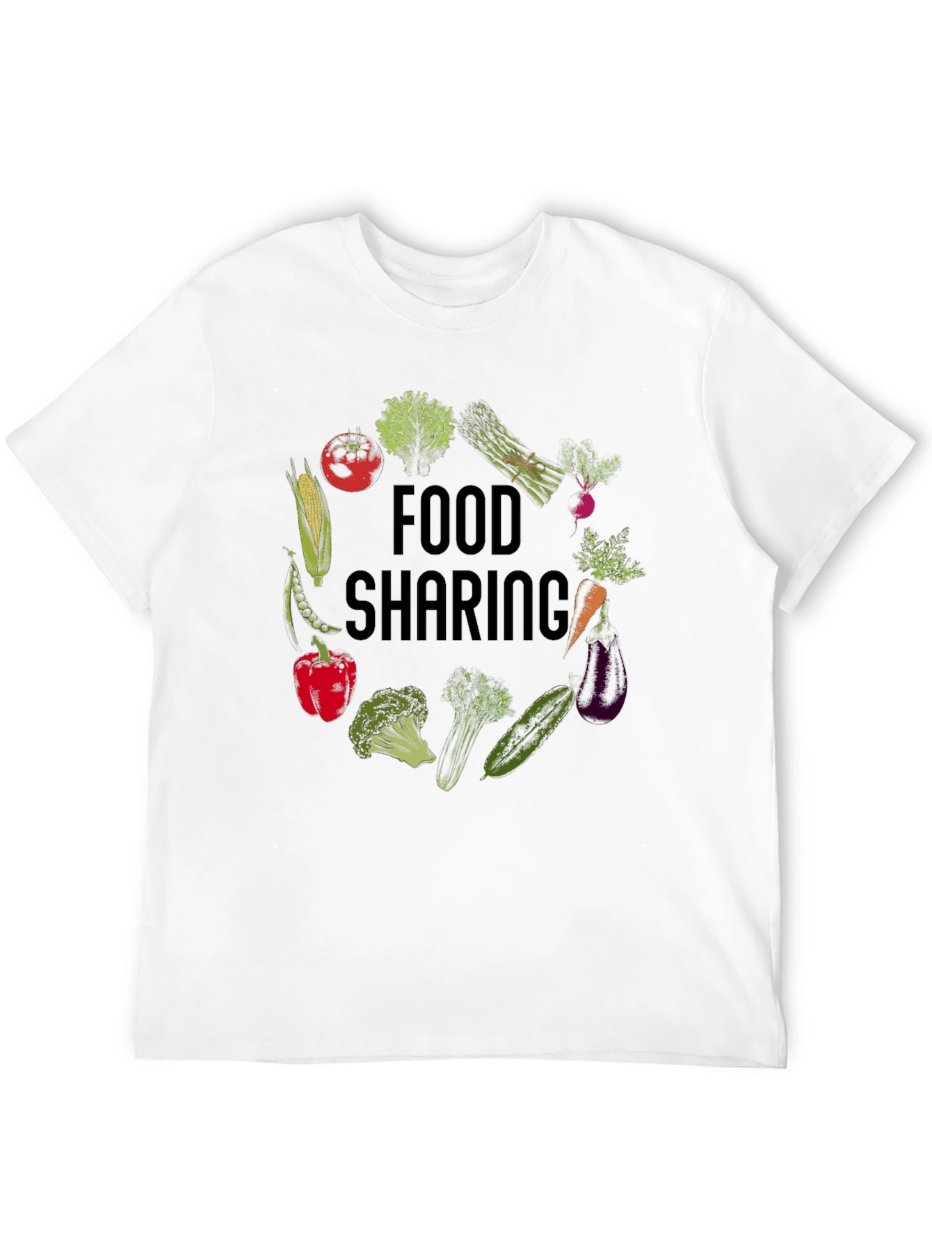 Food Sharing Graphic Tee - Black Unisex T-Shirt