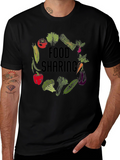 Food Sharing Graphic Tee - Black Unisex T-Shirt