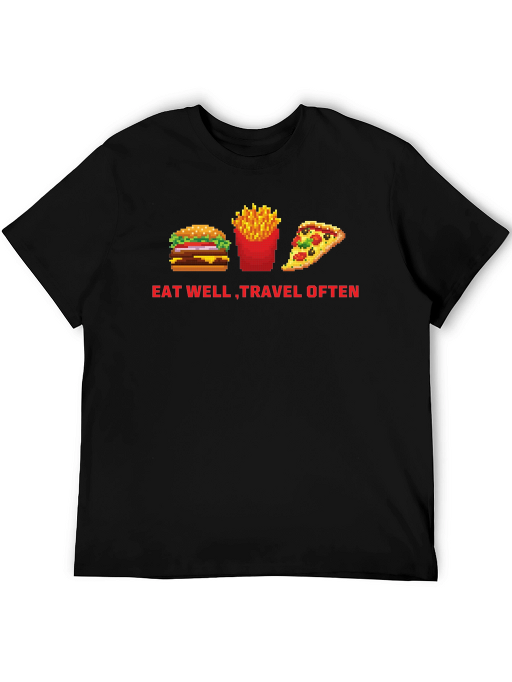 Eat Well Travel Often Black T-Shirt
