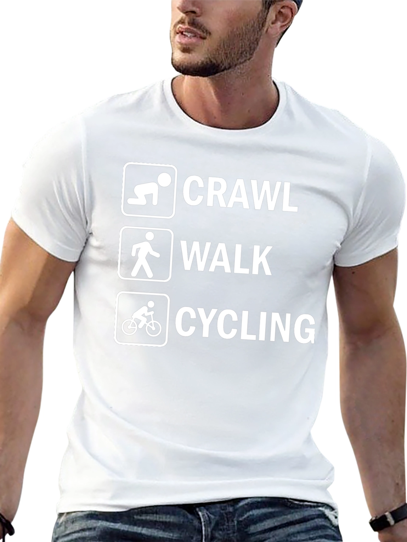 Crawl Walk Cycling Graphic Tee - Black
