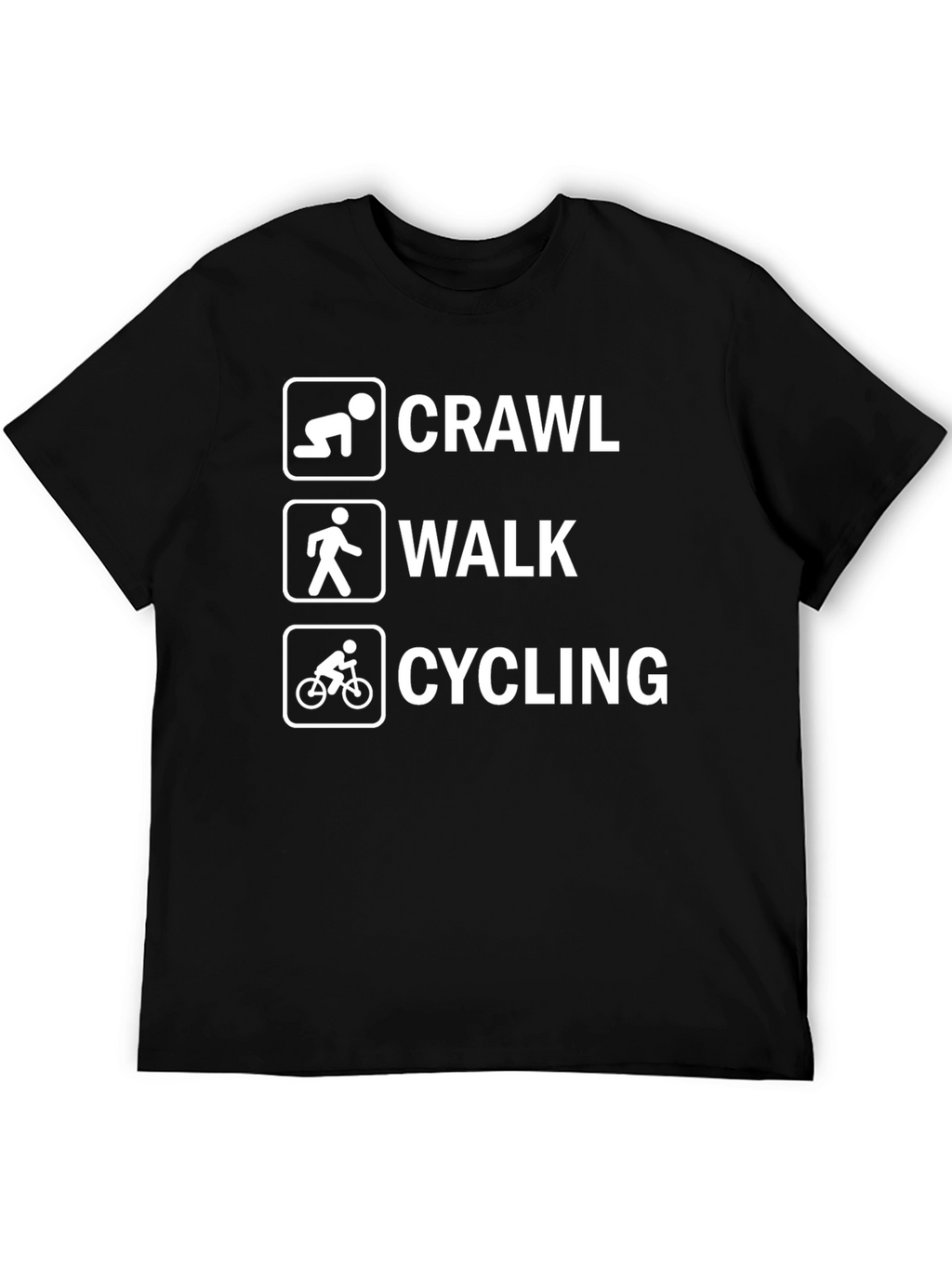 Crawl Walk Cycling Graphic Tee - Black
