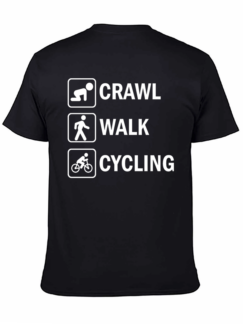 Crawl Walk Cycling Graphic Tee - Black