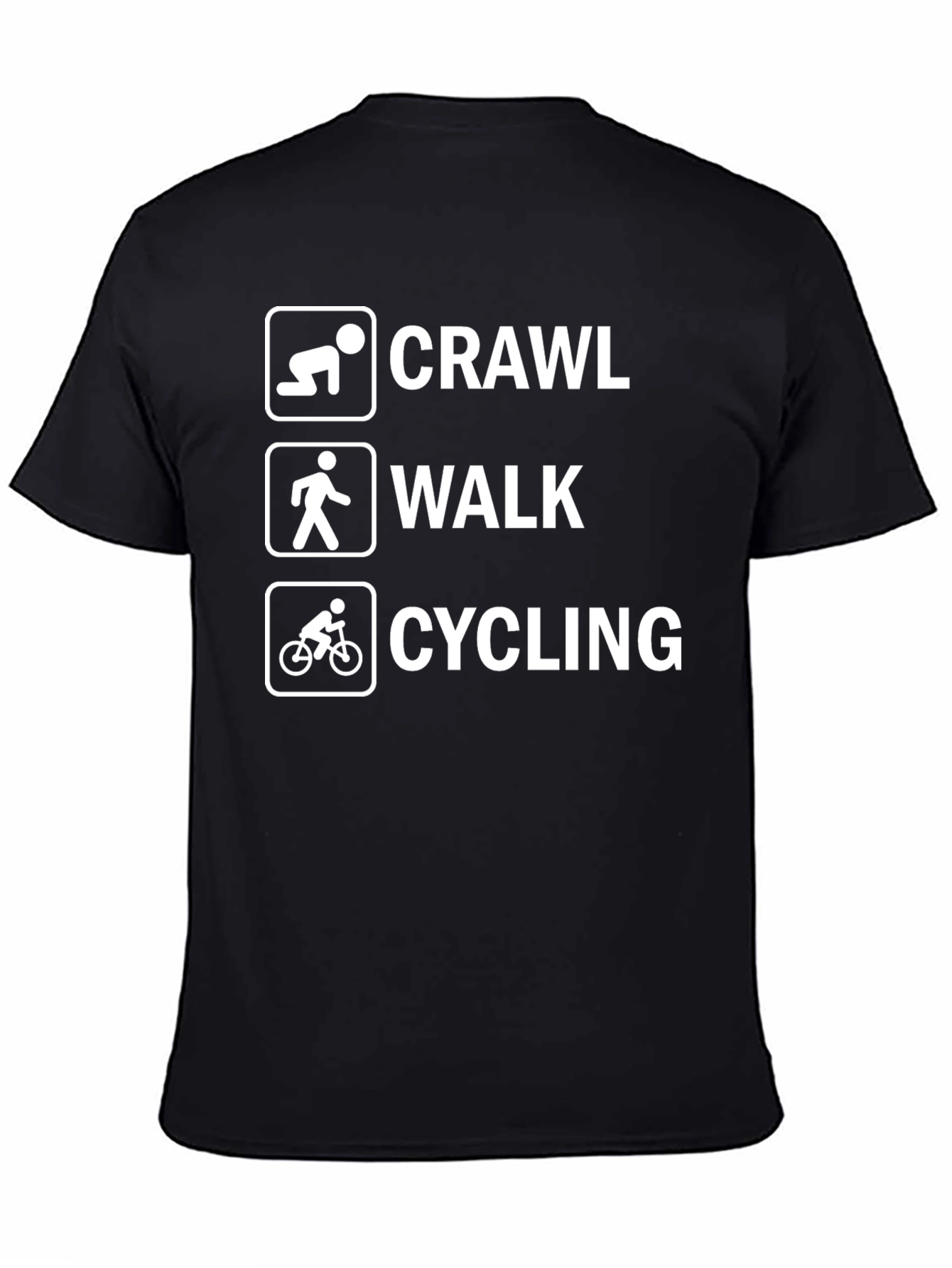 Crawl Walk Cycling Graphic Tee - Black
