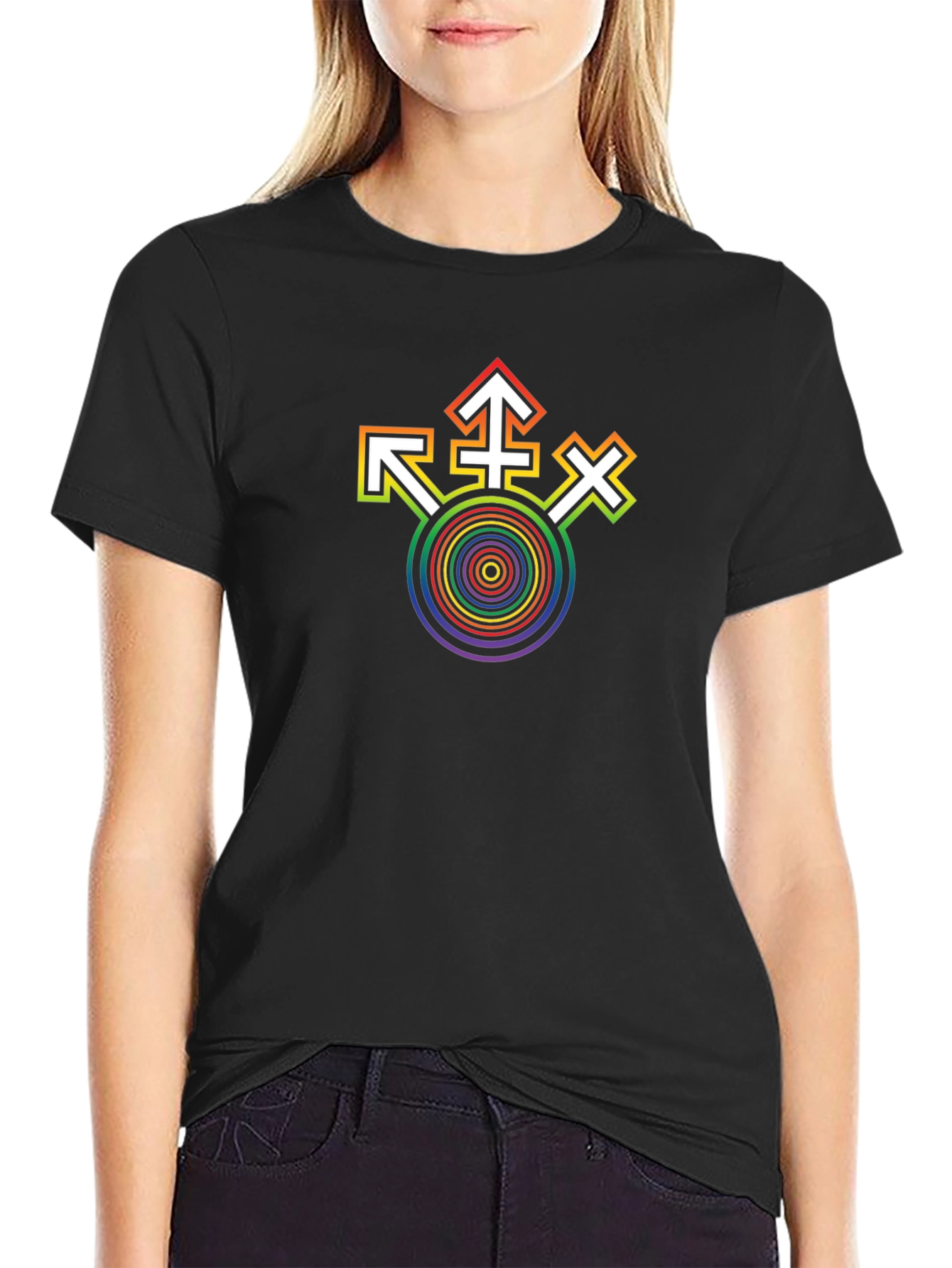 LGBT Pride Rainbow Symbol Black T-Shirt