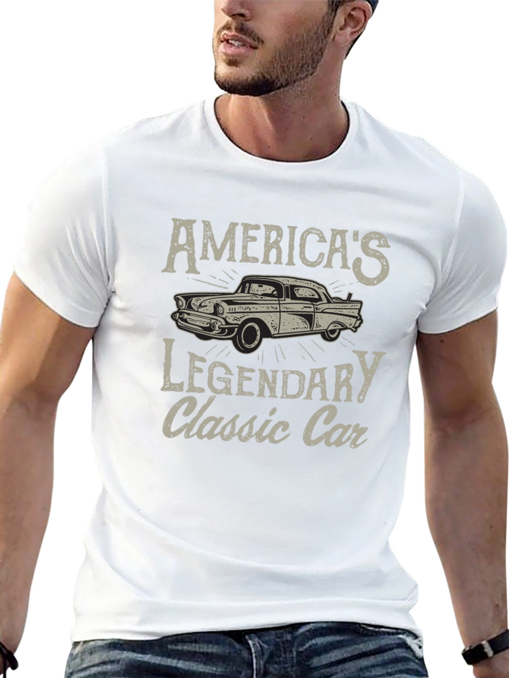 Americas Legendary Classic Car Graphic T-Shirt