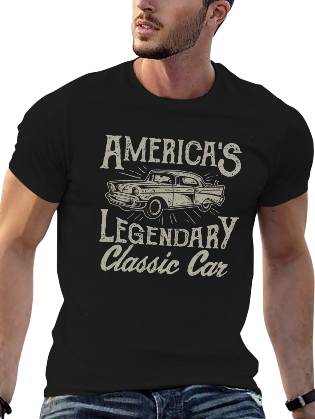 Americas Legendary Classic Car Graphic T-Shirt