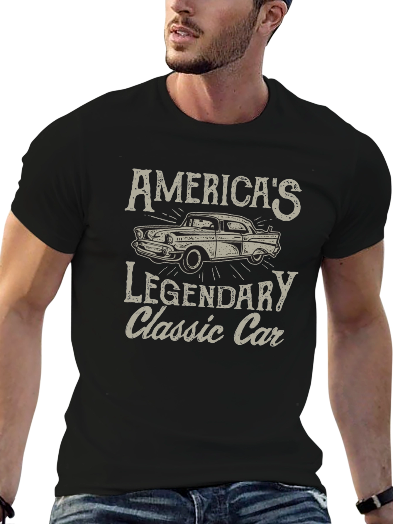 Americas Legendary Classic Car Graphic T-Shirt