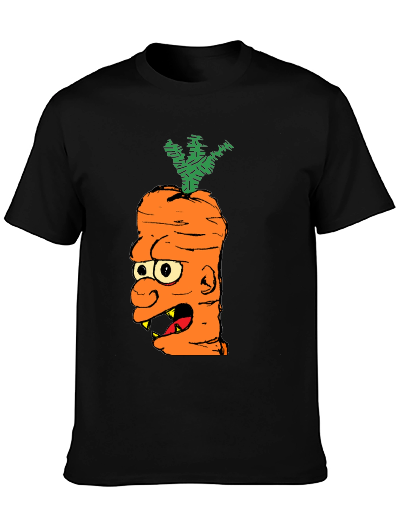 Cartoon Carrot Monster Graphic T-Shirt