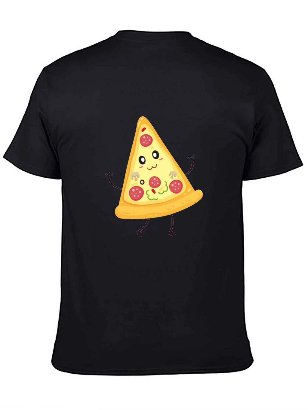 Funny Pizza Slice Graphic Tee - Unisex Black T-Shirt