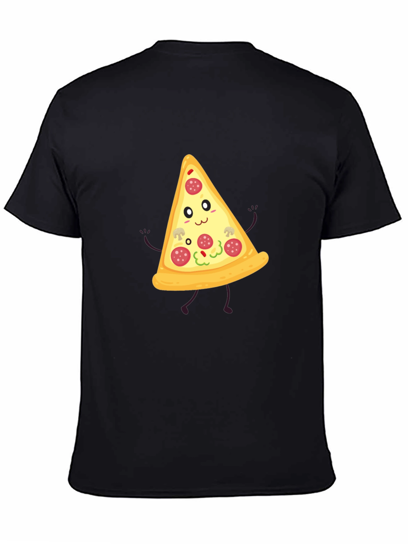 Funny Pizza Slice Graphic Tee - Unisex Black T-Shirt