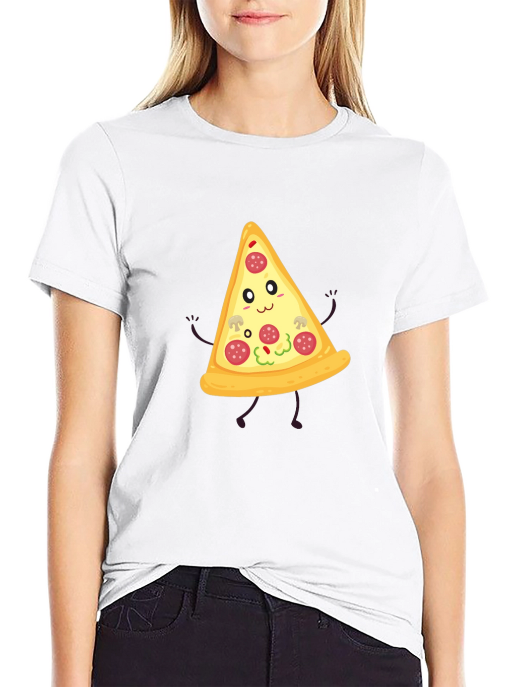 Funny Pizza Slice Graphic Tee - Unisex Black T-Shirt