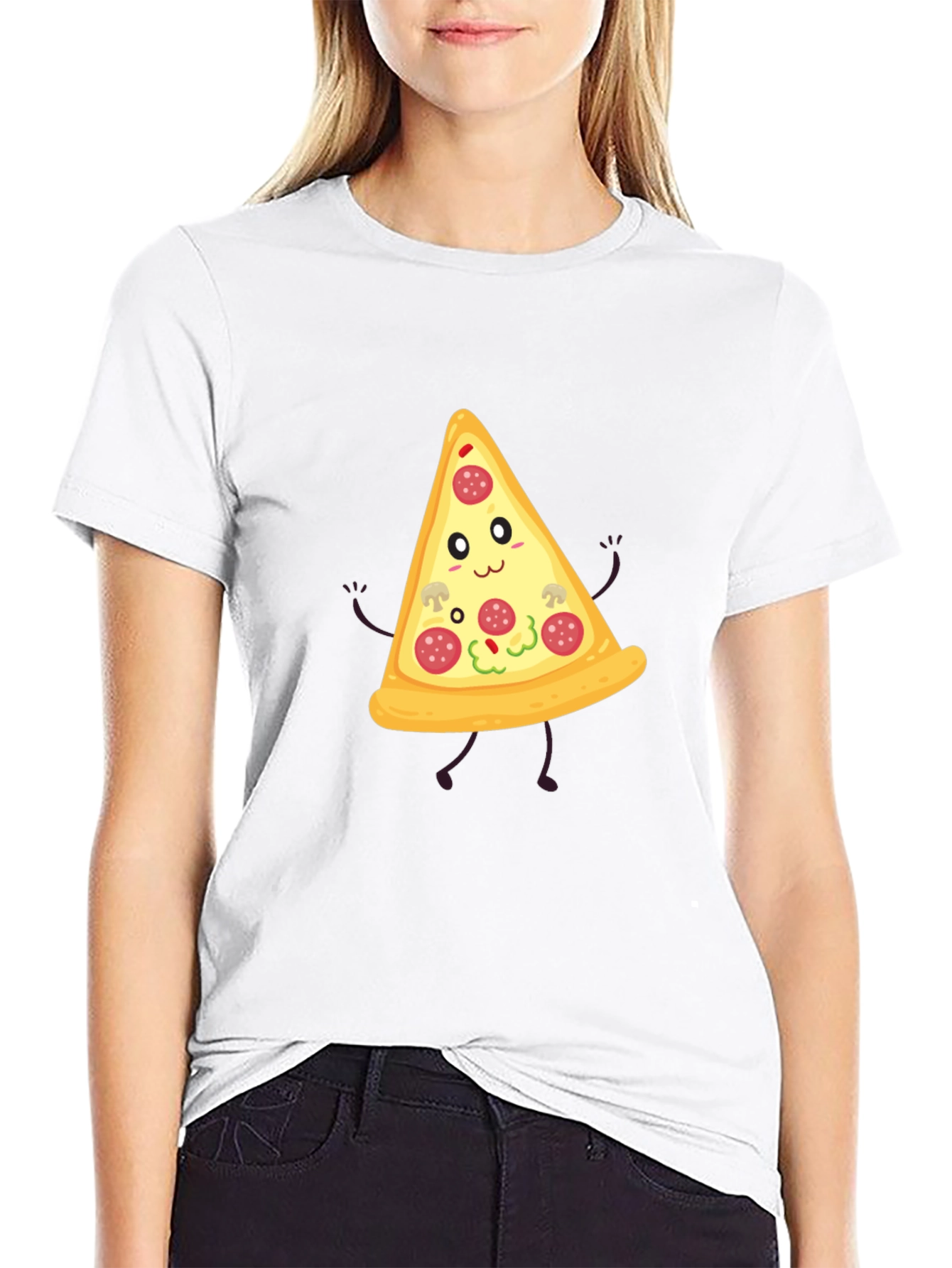 Funny Pizza Slice Graphic Tee - Unisex Black T-Shirt