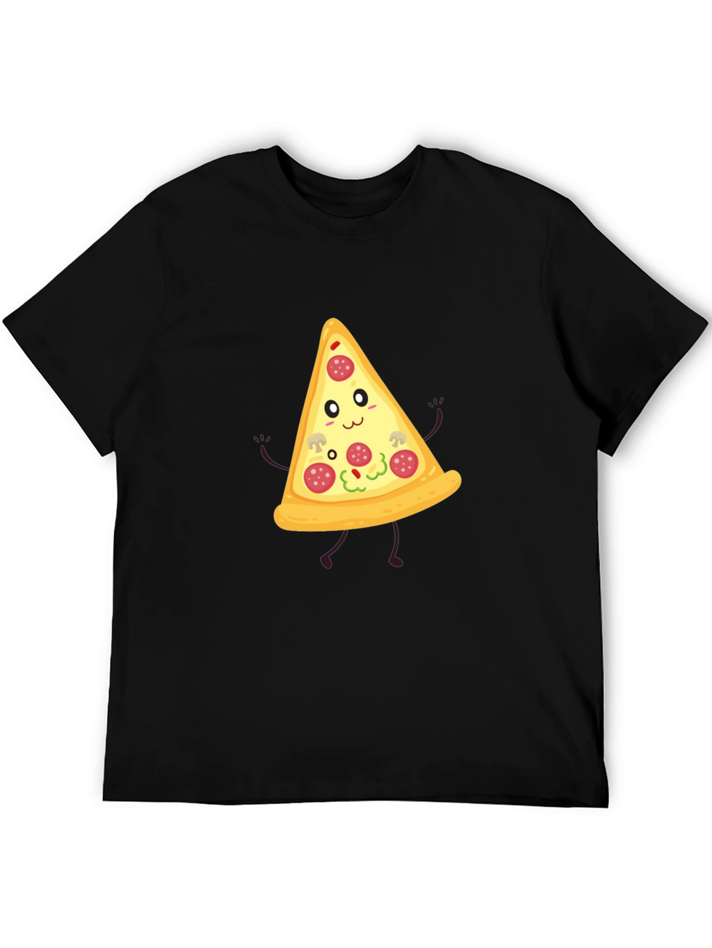 Funny Pizza Slice Graphic Tee - Unisex Black T-Shirt