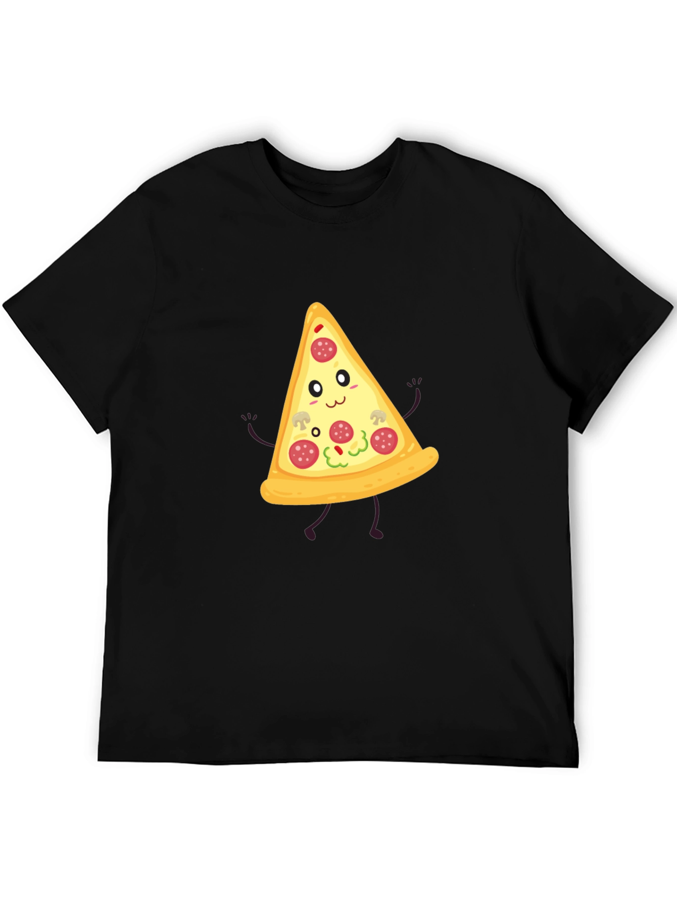 Funny Pizza Slice Graphic Tee - Unisex Black T-Shirt