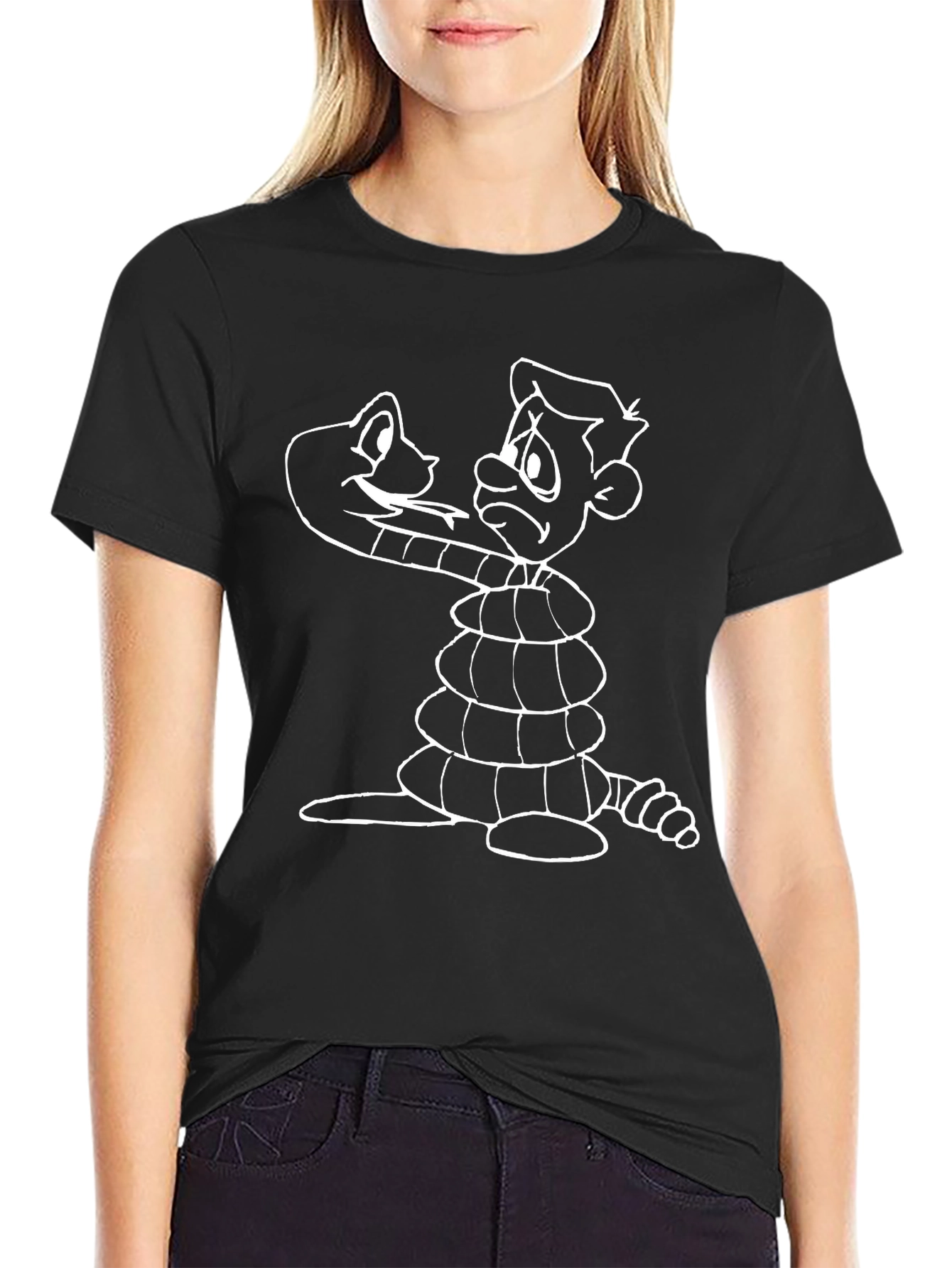 Cartoon Snake T-Shirt Funny Graphic Tee