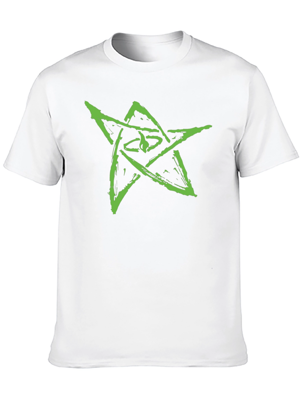 Mens Black Graphic Tee - Green Star Design