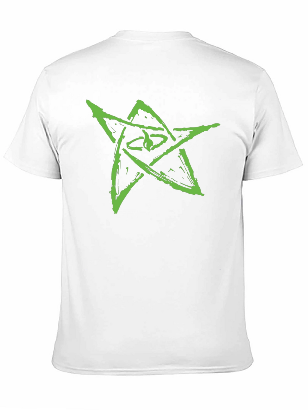 Mens Black Graphic Tee - Green Star Design