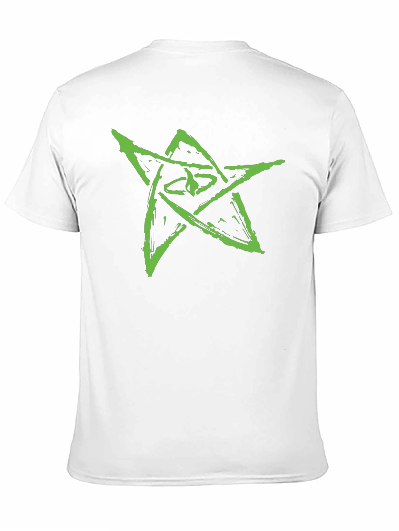 Mens Black Graphic Tee - Green Star Design
