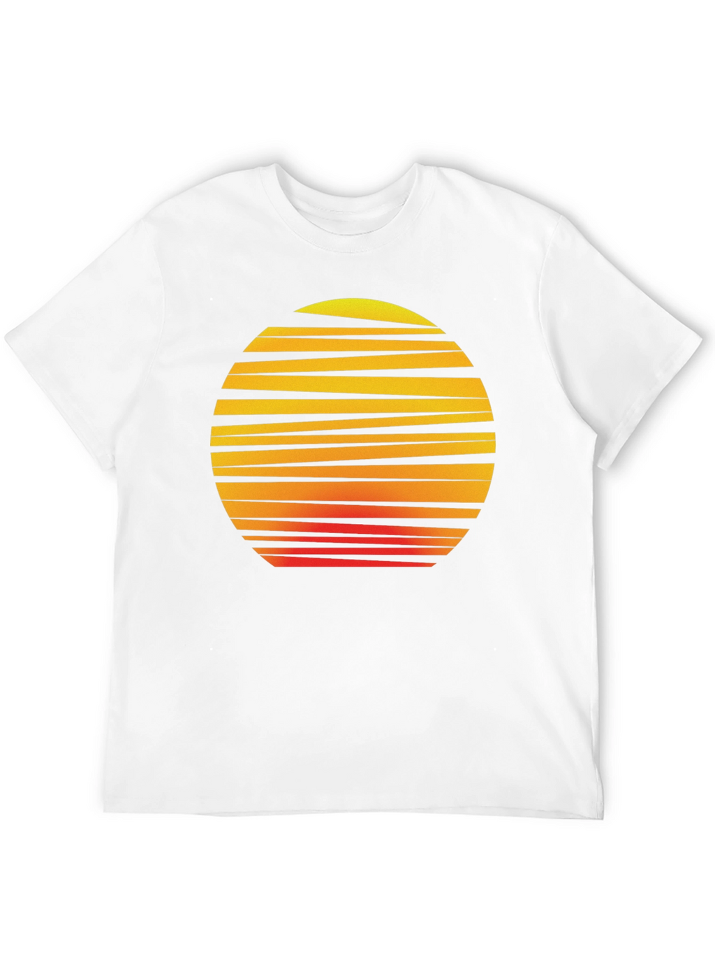 Retro Sunset Graphic Tee - Black Cotton T-Shirt