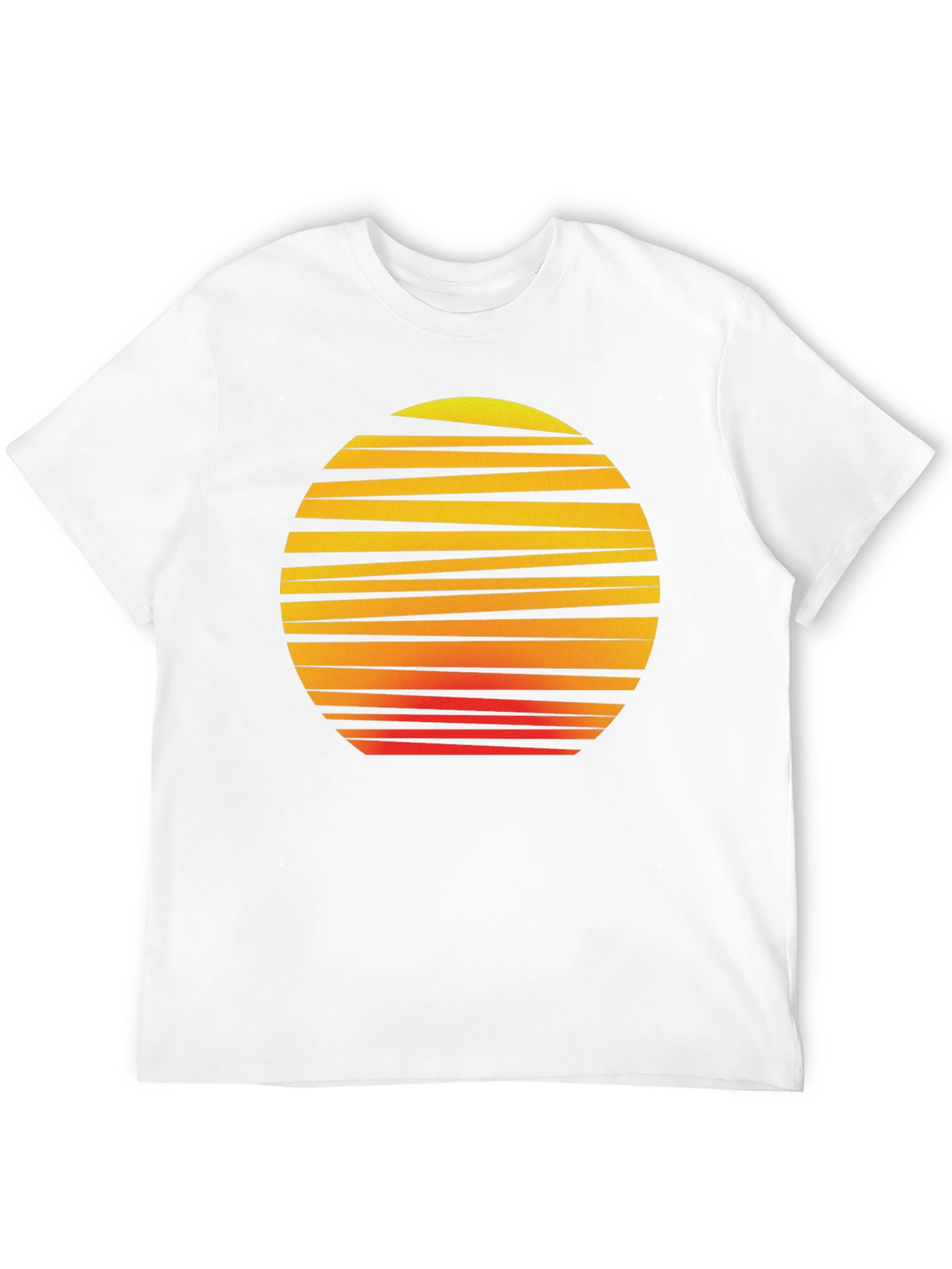 Retro Sunset Graphic Tee - Black Cotton T-Shirt