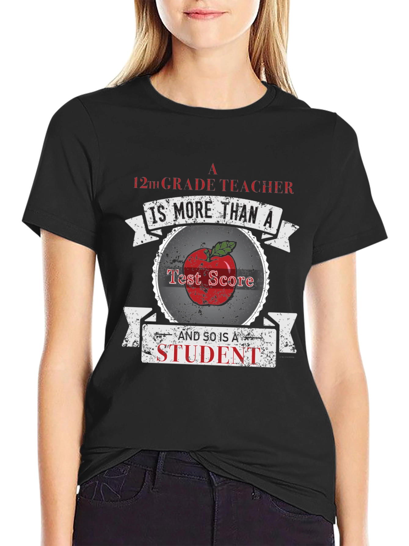 12th Grade Teacher Student Apple Graphic T-Shirt