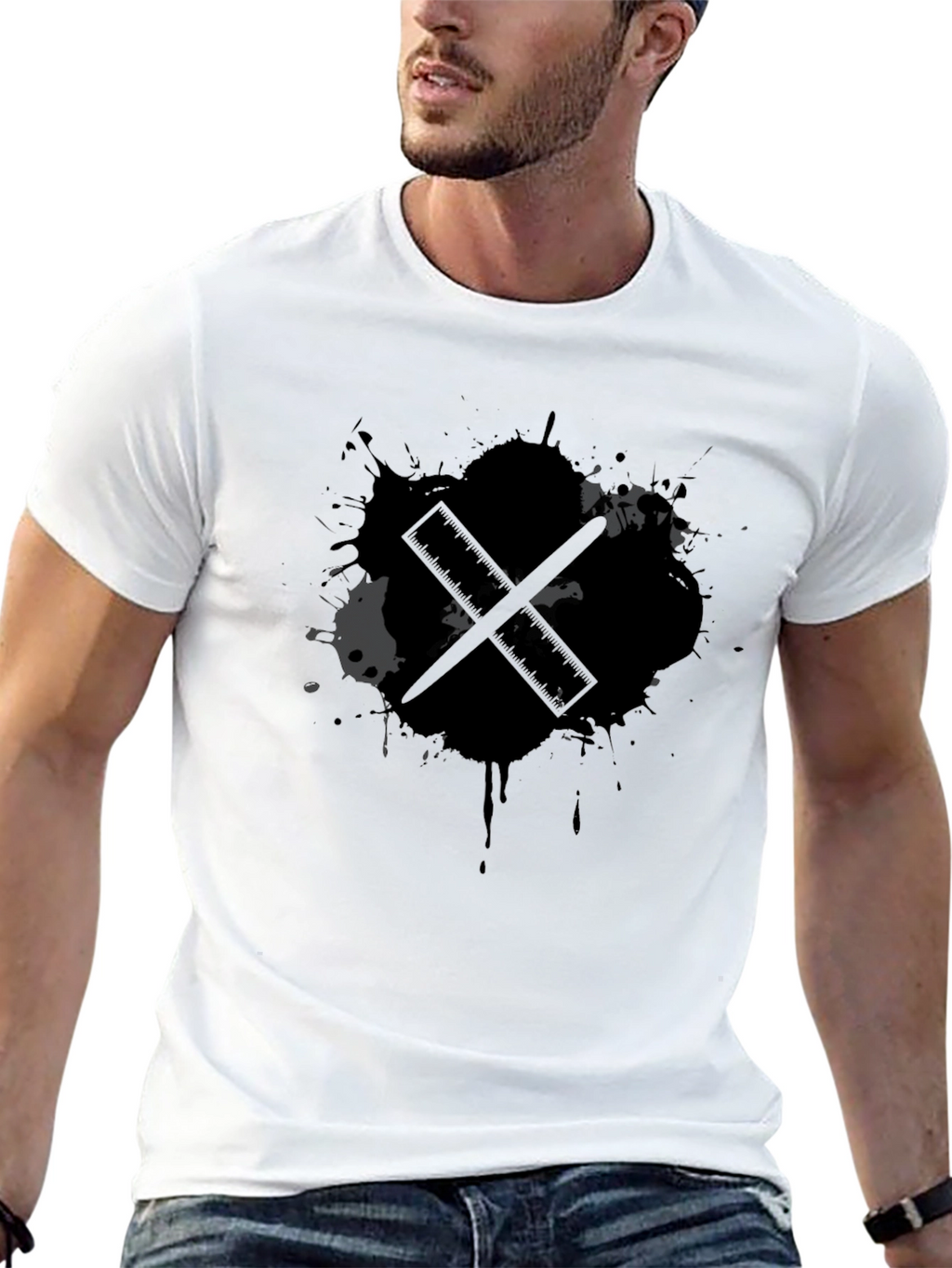 Black Ink Drum Sticks Graphic Tee