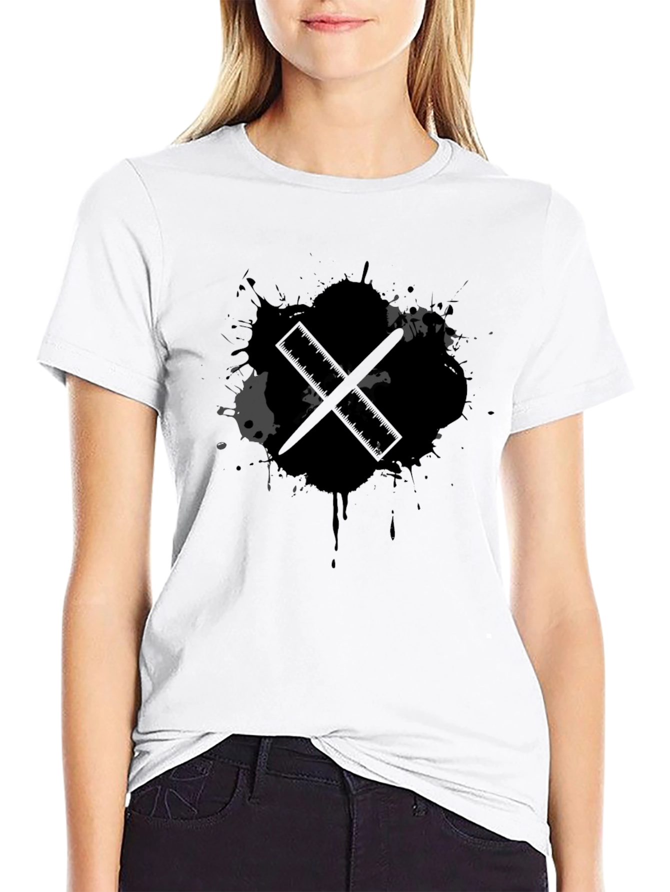 Black Ink Drum Sticks Graphic Tee