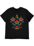 Floral Polish Eagle Black T-Shirt
