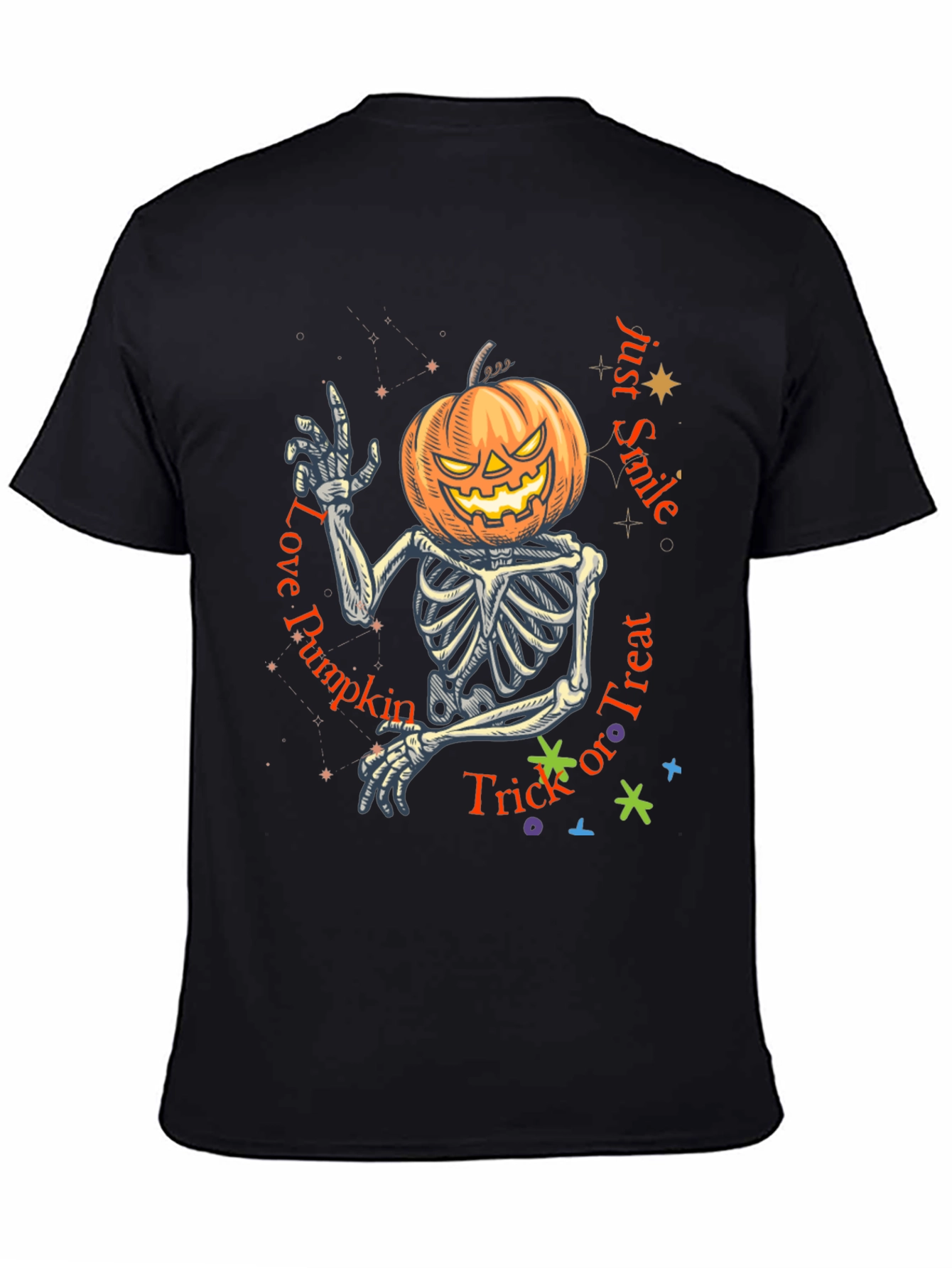 Halloween Skeleton Pumpkin T-Shirt - Trick or Treat Tee
