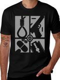 Graphic Tee - Suicide Methods Motif - Black