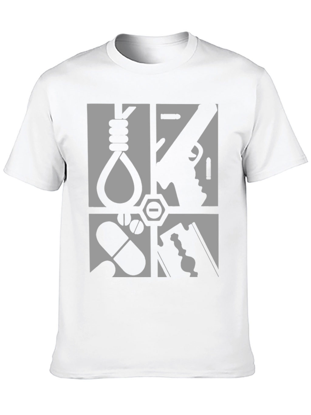 Graphic Tee - Suicide Methods Motif - Black