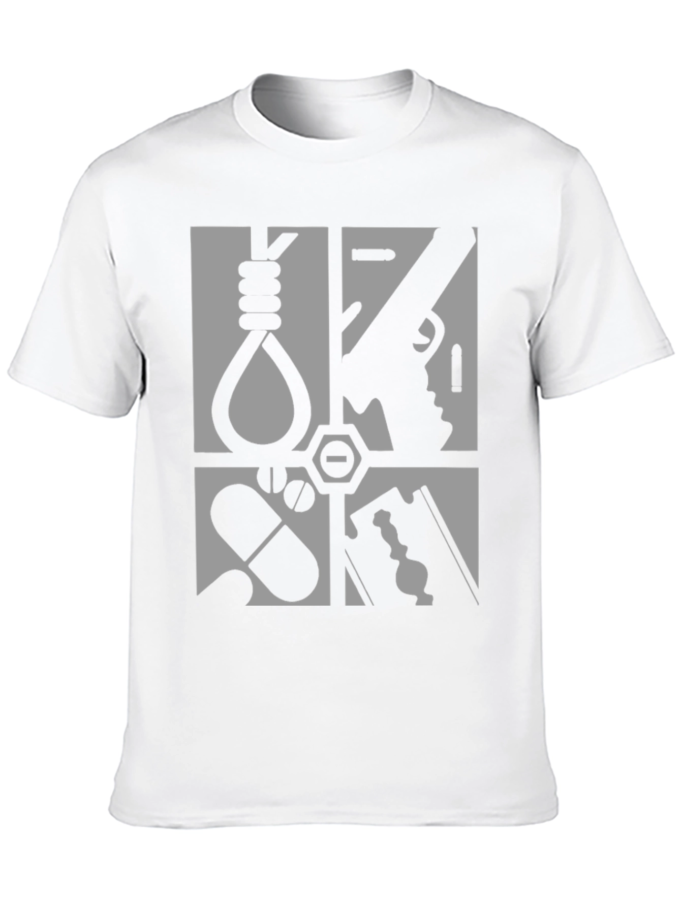 Graphic Tee - Suicide Methods Motif - Black