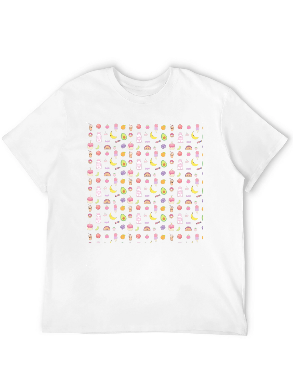 Novelty Food Pattern Black T-Shirt