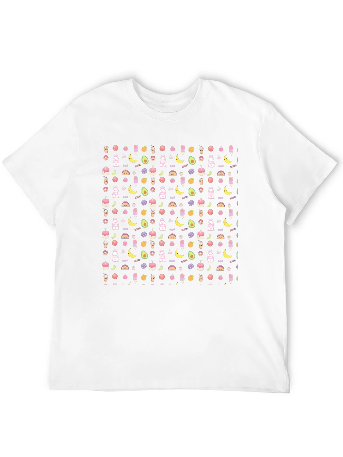 Novelty Food Pattern Black T-Shirt
