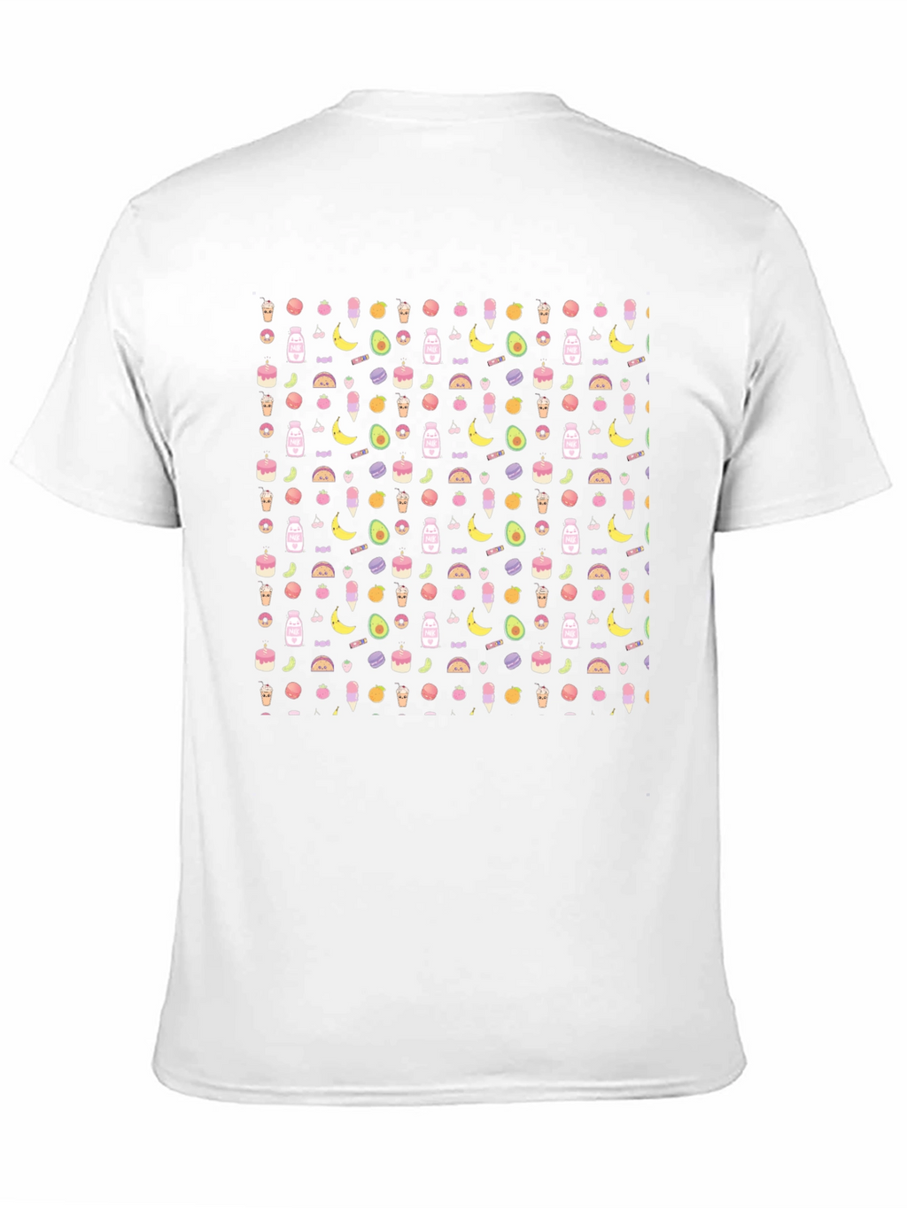 Novelty Food Pattern Black T-Shirt
