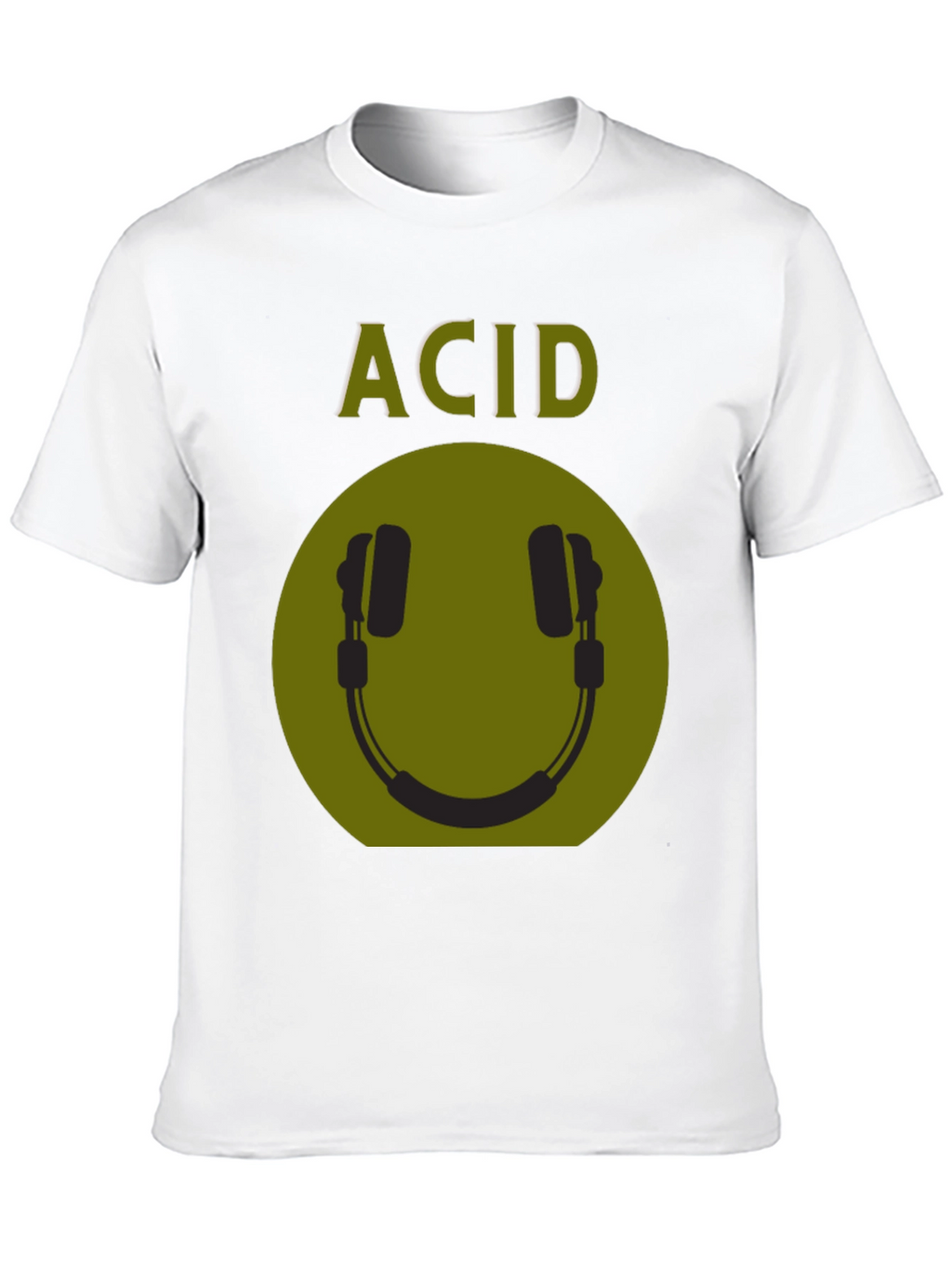 Acid Smiley Face Headphones Graphic Tee