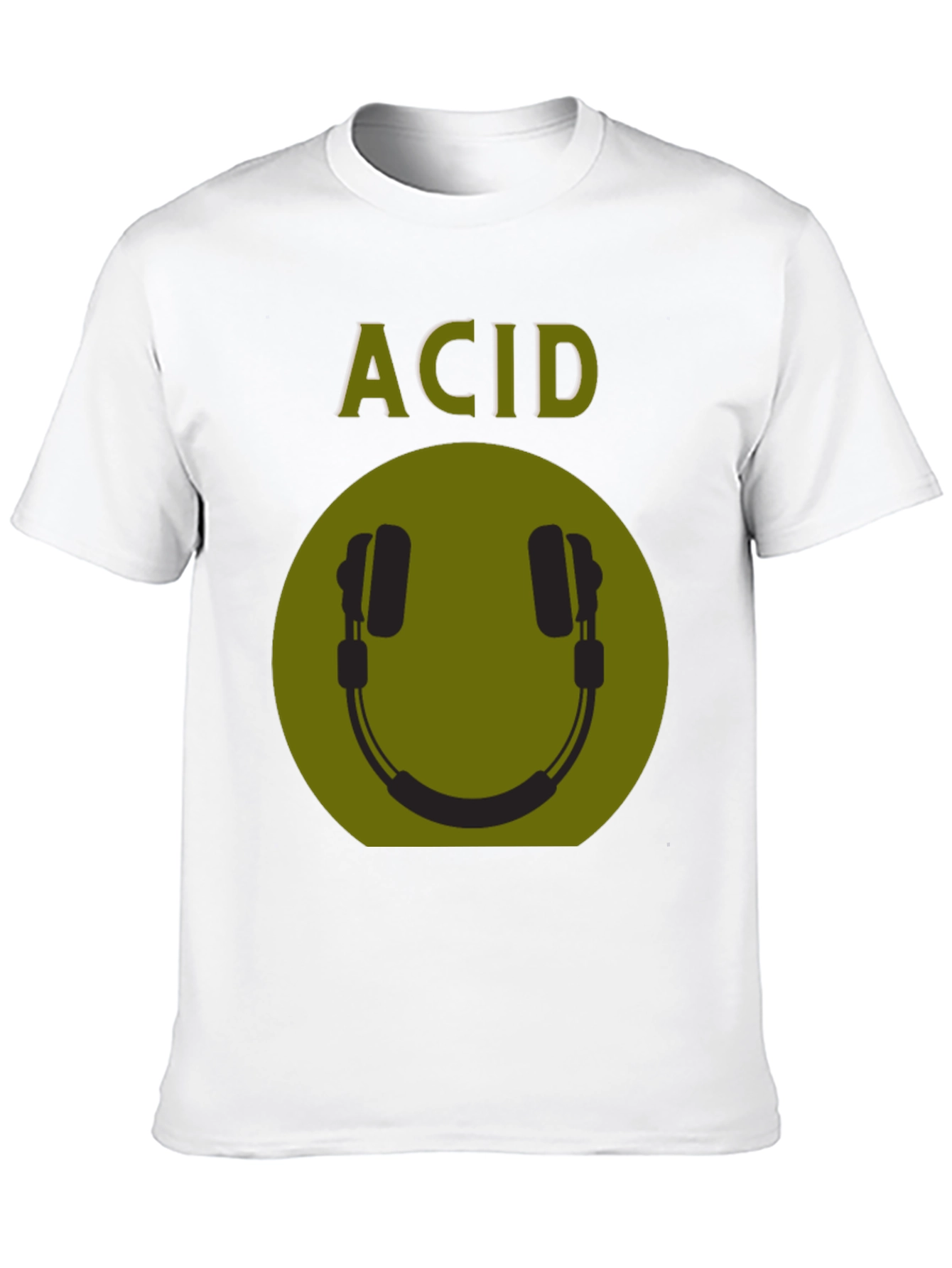 Acid Smiley Face Headphones Graphic Tee