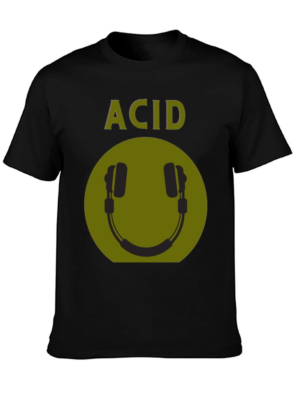 Acid Smiley Face Headphones Graphic Tee